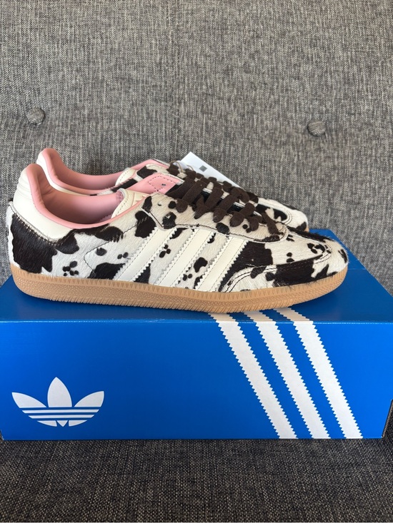adidas Shoes - Adidas Samba OG Cow Print Sneakers in Black, White & Pink